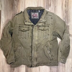 Levi’s Sherpa Lined Military Field Jacket Olive Green Men’s L